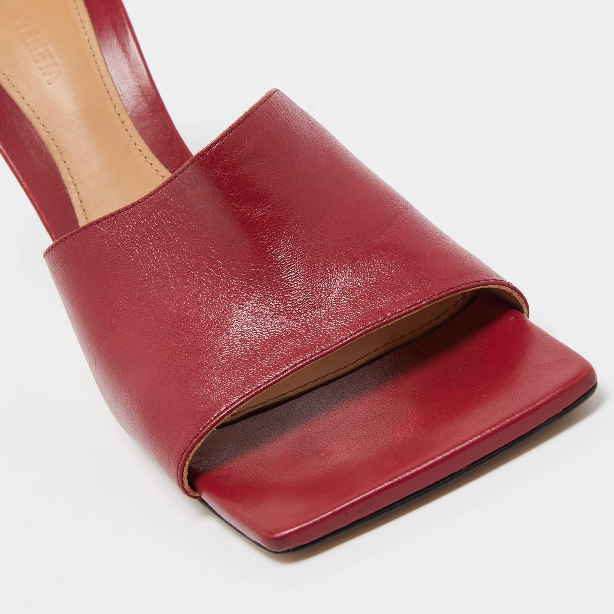 Bottega Veneta Red Leather Stretch Mules Size 39.5 3