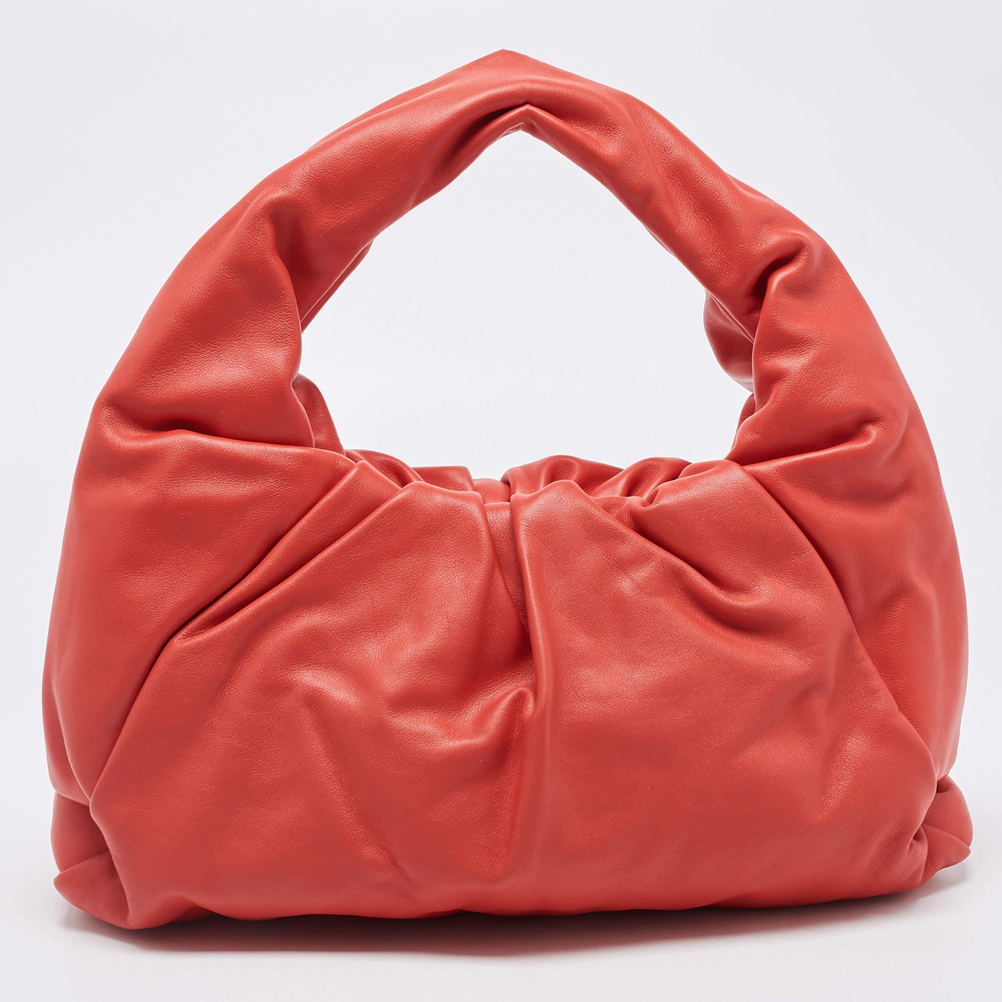 Bottega Veneta Red Leather The Shoulder Pouch Bag 1