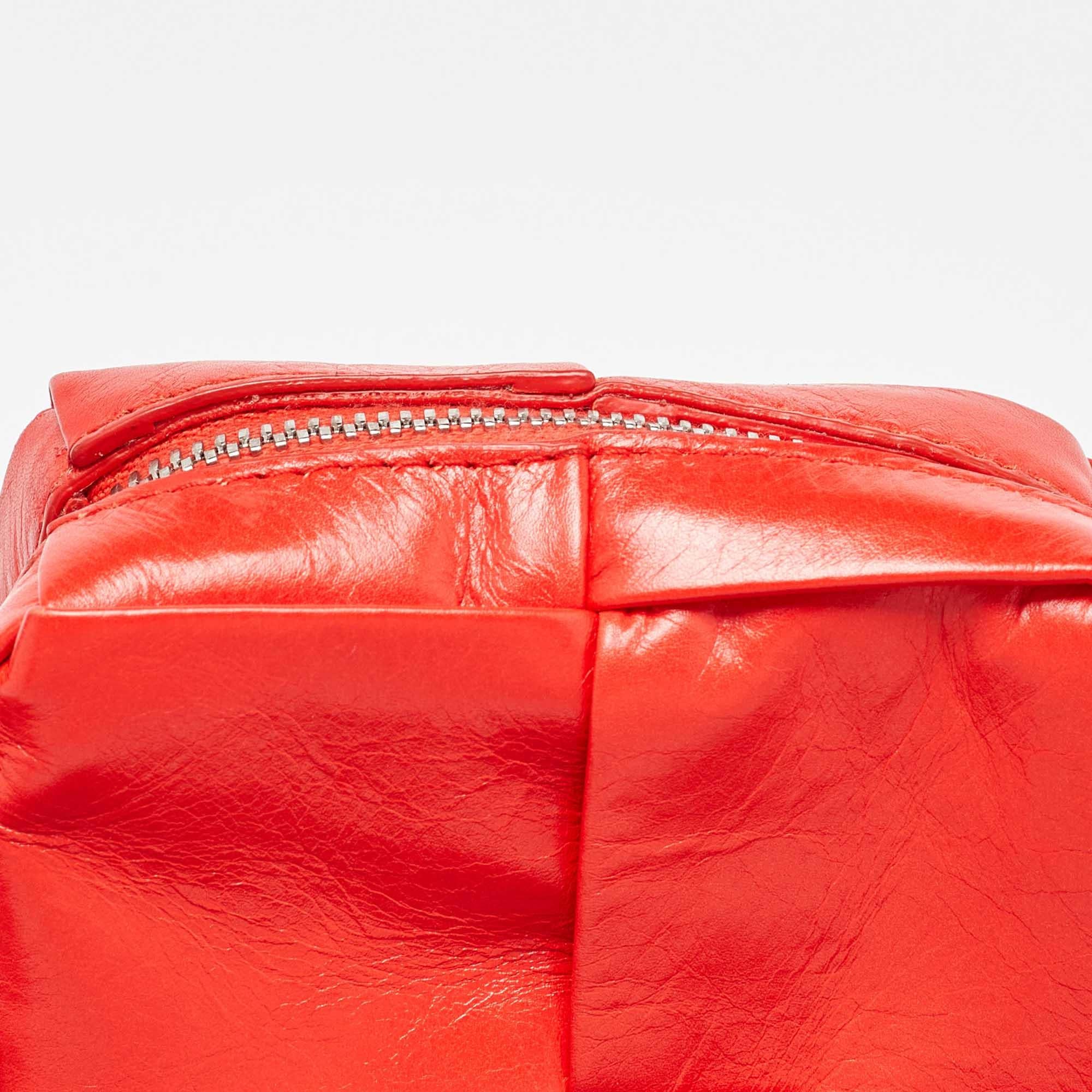 Bottega Veneta Rotes Leder Portemonnaie mit Reißverschluss Damen