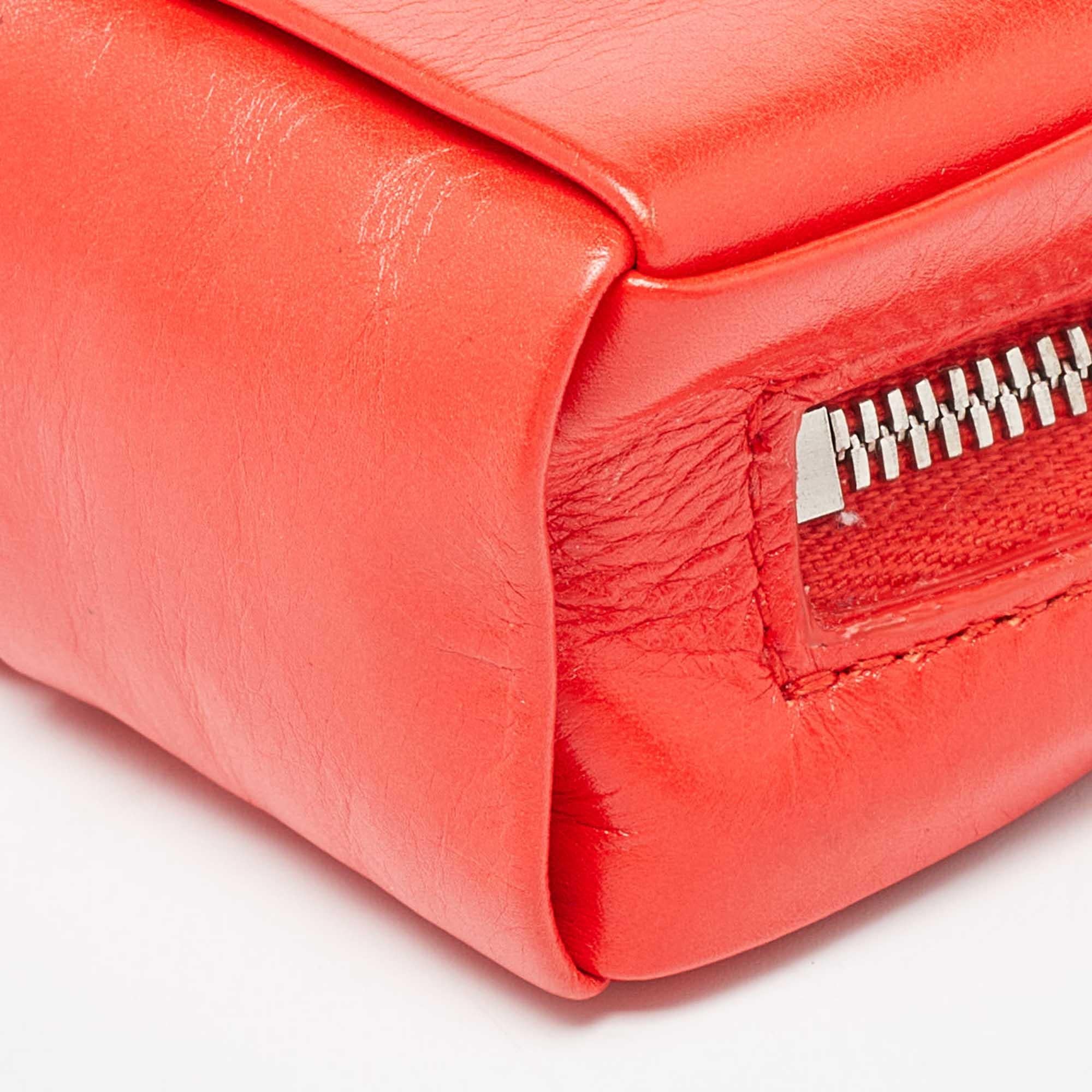 Bottega Veneta Red Leather Zip Coin Purse For Sale 5
