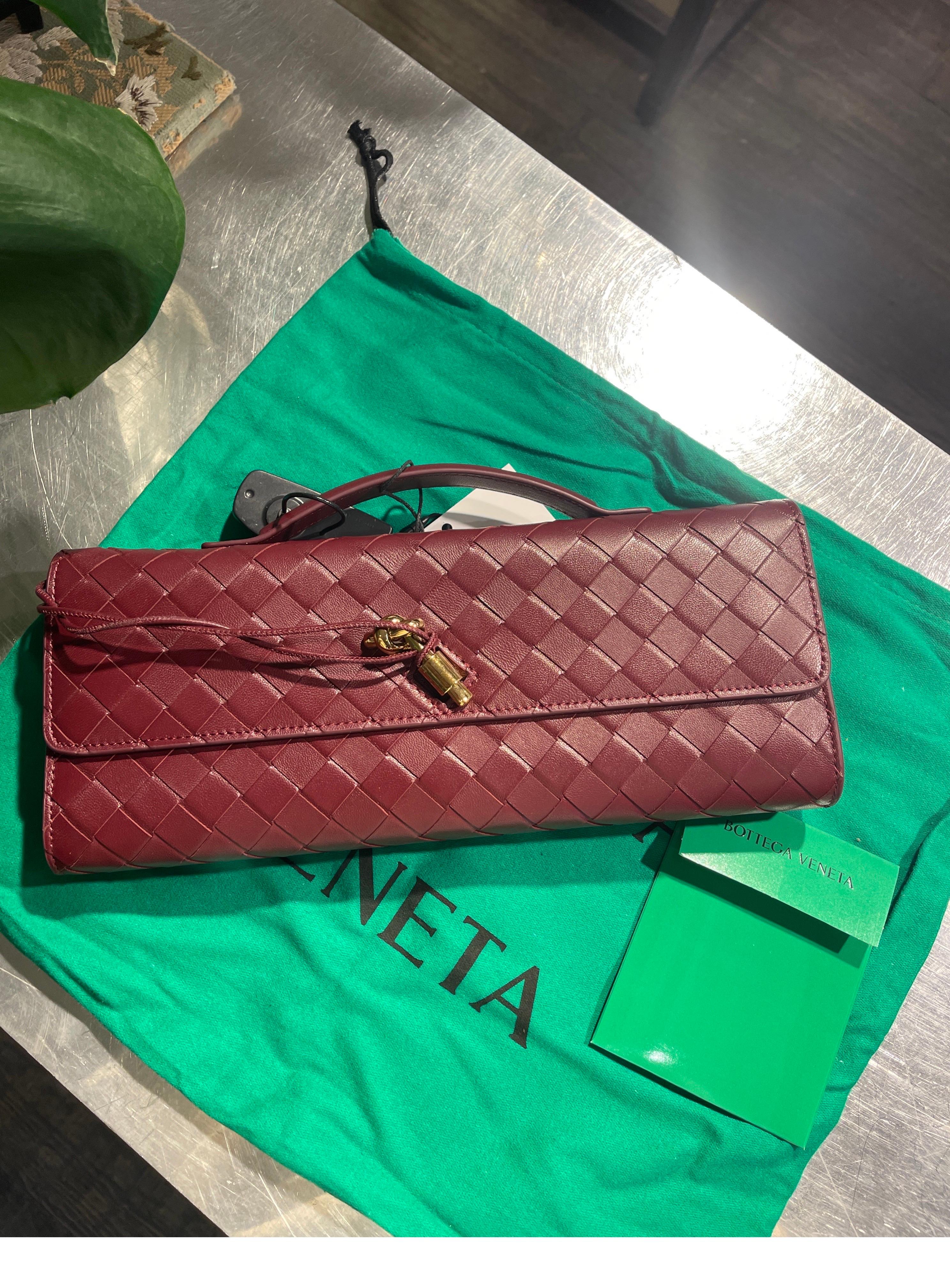 BOTTEGA VENETA RED LONG ANDIAMO CLUTCH HANDLE 2023 bag Barolo 2