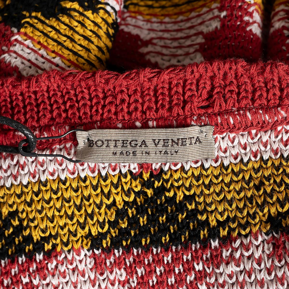 BOTTEGA VENETA red mustard cotton JACQUARD KNIT T-SHIRT Shirt 40 S For Sale 2