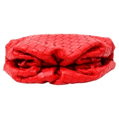 Bottega Veneta Red Nappa Maxi Intrecciato The Pouch Clutch