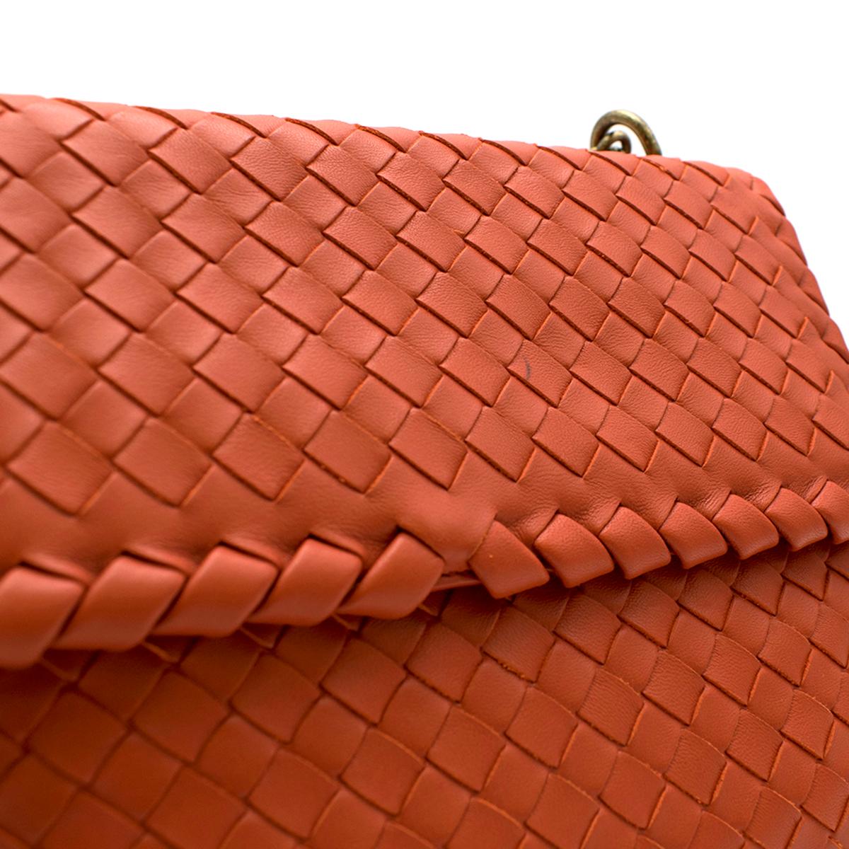 Bottega Veneta Red Small Intrecciato Olimpia Bag In Excellent Condition In London, GB
