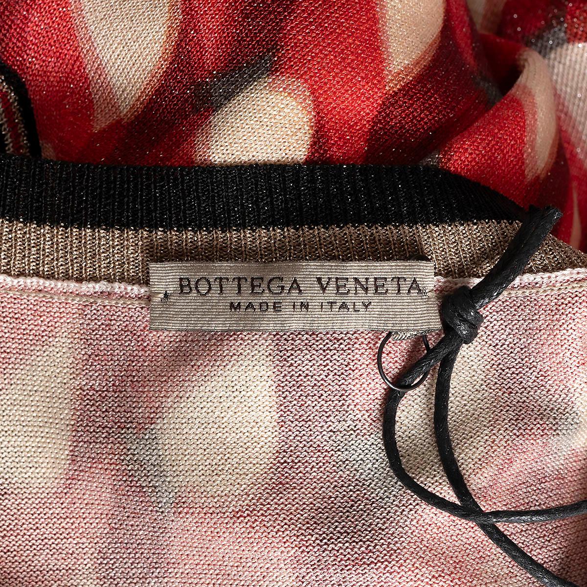 BOTTEGA VENETA red viscose 2018 LUREX WALLPAPER ARC PRINT Sweater Vest 42 M For Sale 2