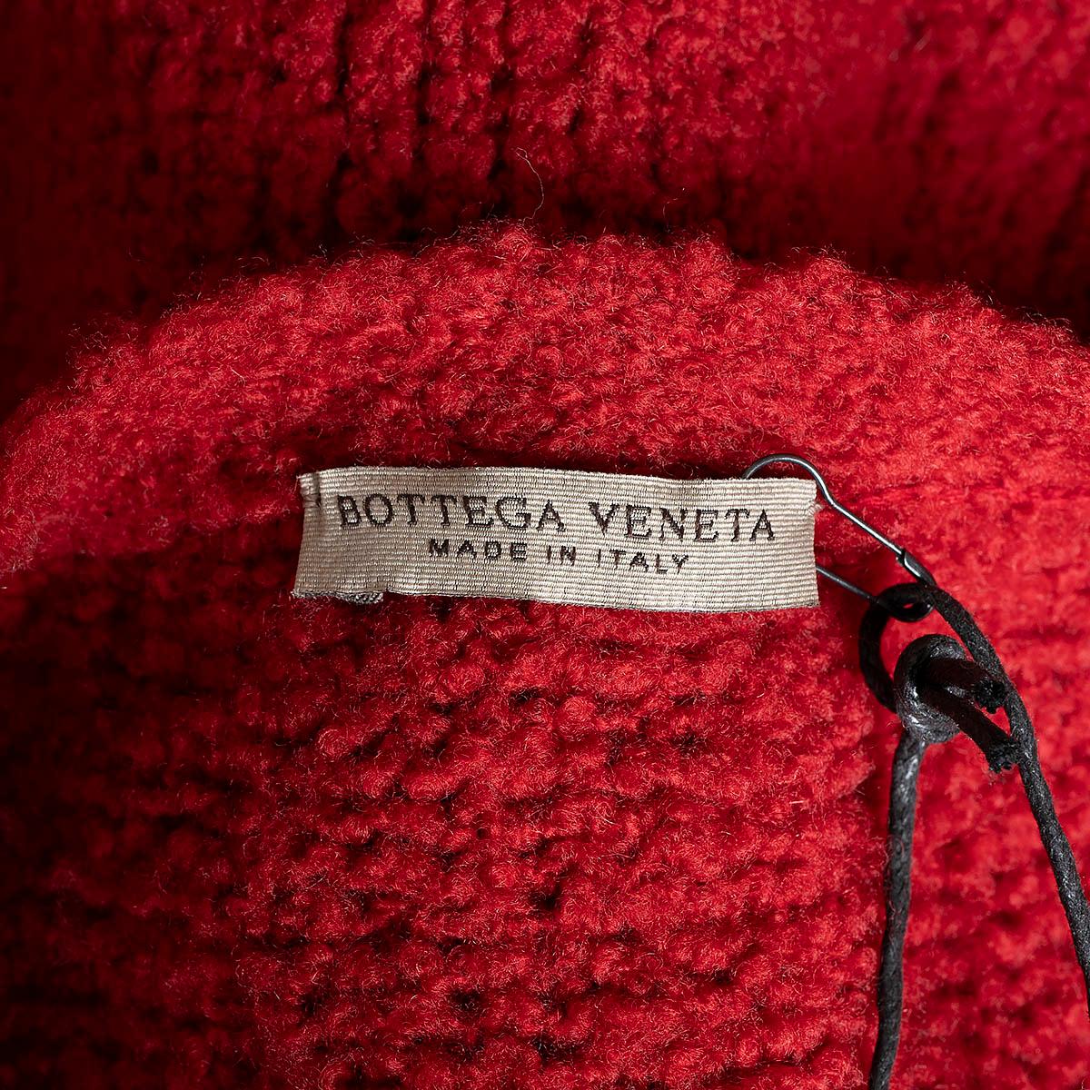 BOTTEGA VENETA red wool 2018 FRINGE SLEEVE KNIT Coat Jacket 38 XS For Sale 1