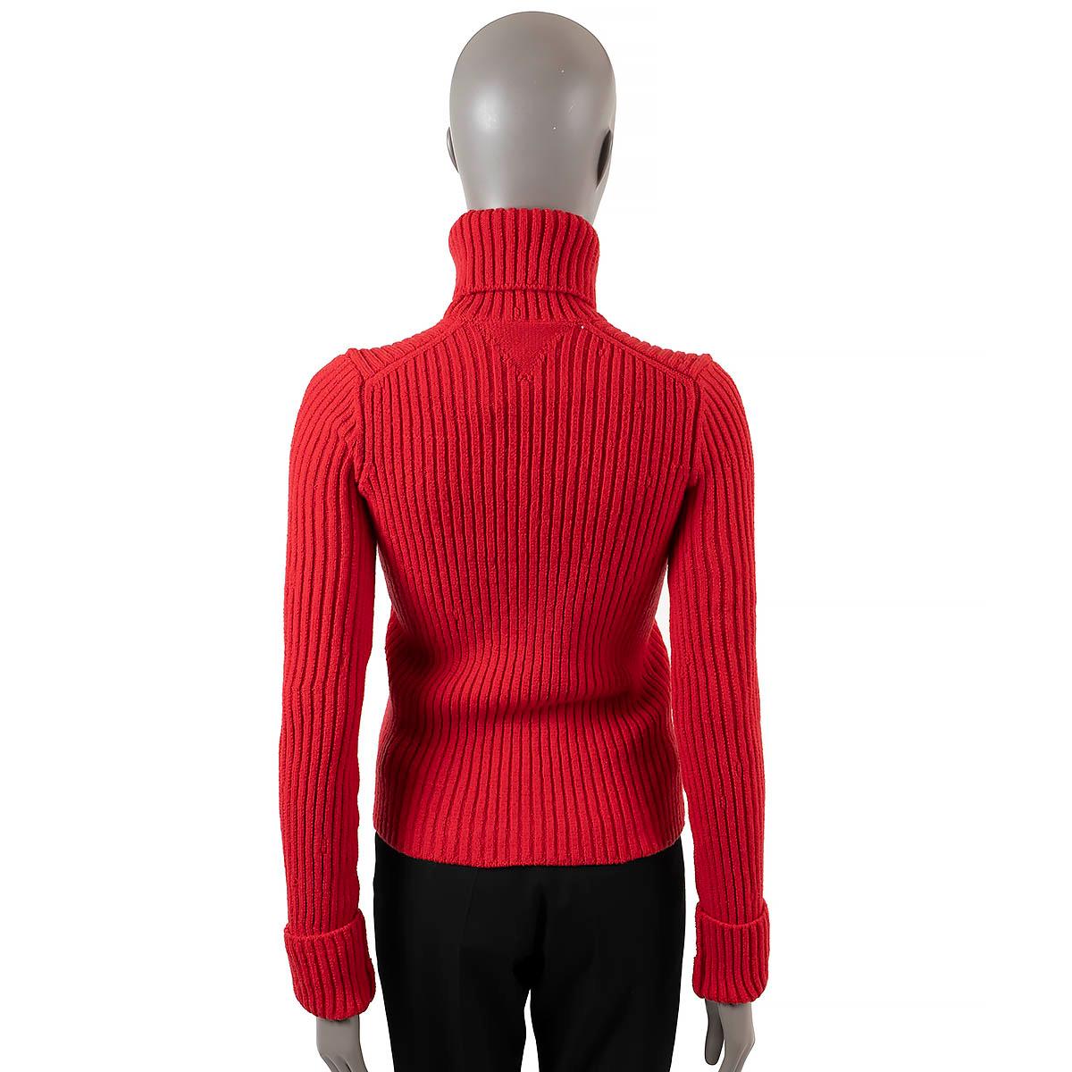 BOTTEGA VENETA red wool 2020 DISTORTED RIB KNIT TURTLENECK Sweater S For Sale 1