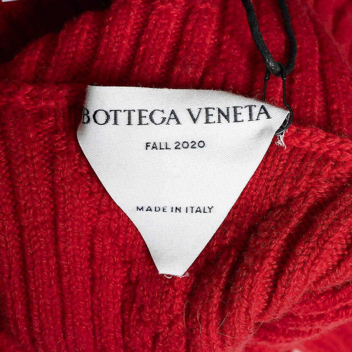 BOTTEGA VENETA red wool 2020 DISTORTED RIB KNIT TURTLENECK Sweater S For Sale 3