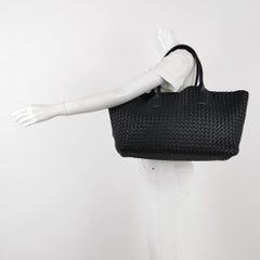 Bottega Veneta Reissued Cabat Intreccio Leather Tote Bag Black 40cm