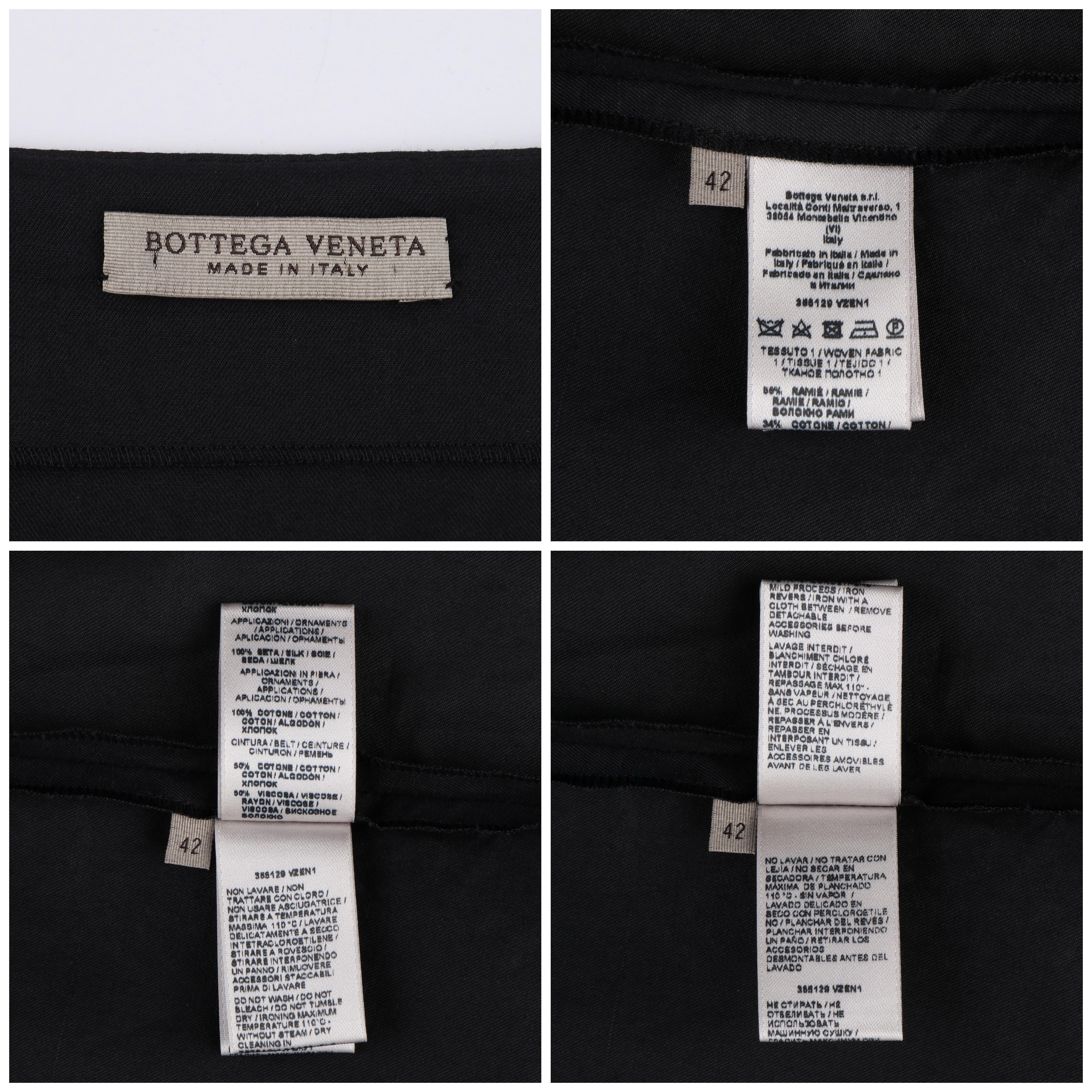 BOTTEGA VENETA Resort 2015 Black Pink Silk Layered Detail Sleeveless Shift Dress 3