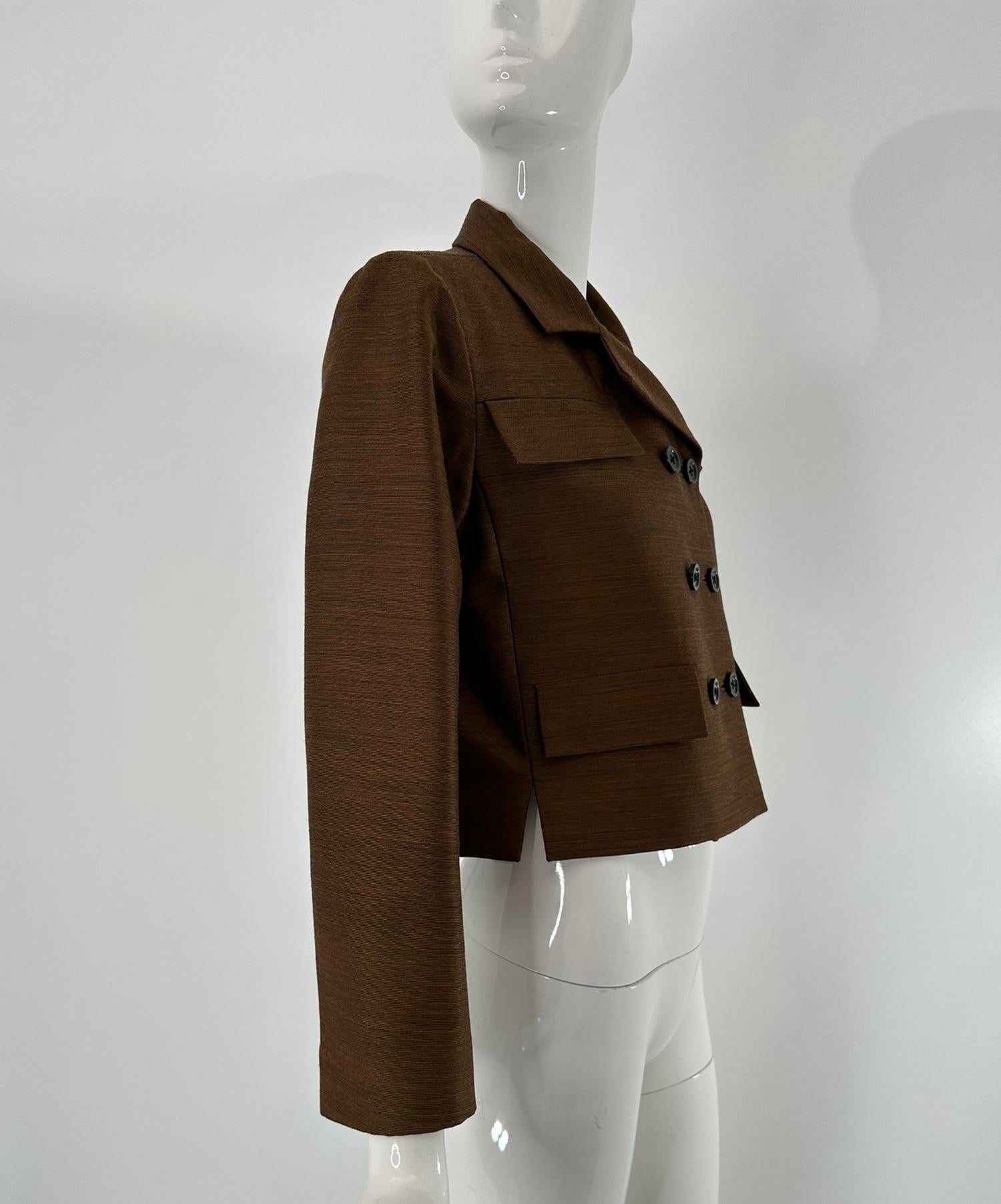 Bottega Veneta Chaqueta cruzada de doble botonadura en mezcla de lana y seda 38 NWT en venta 8