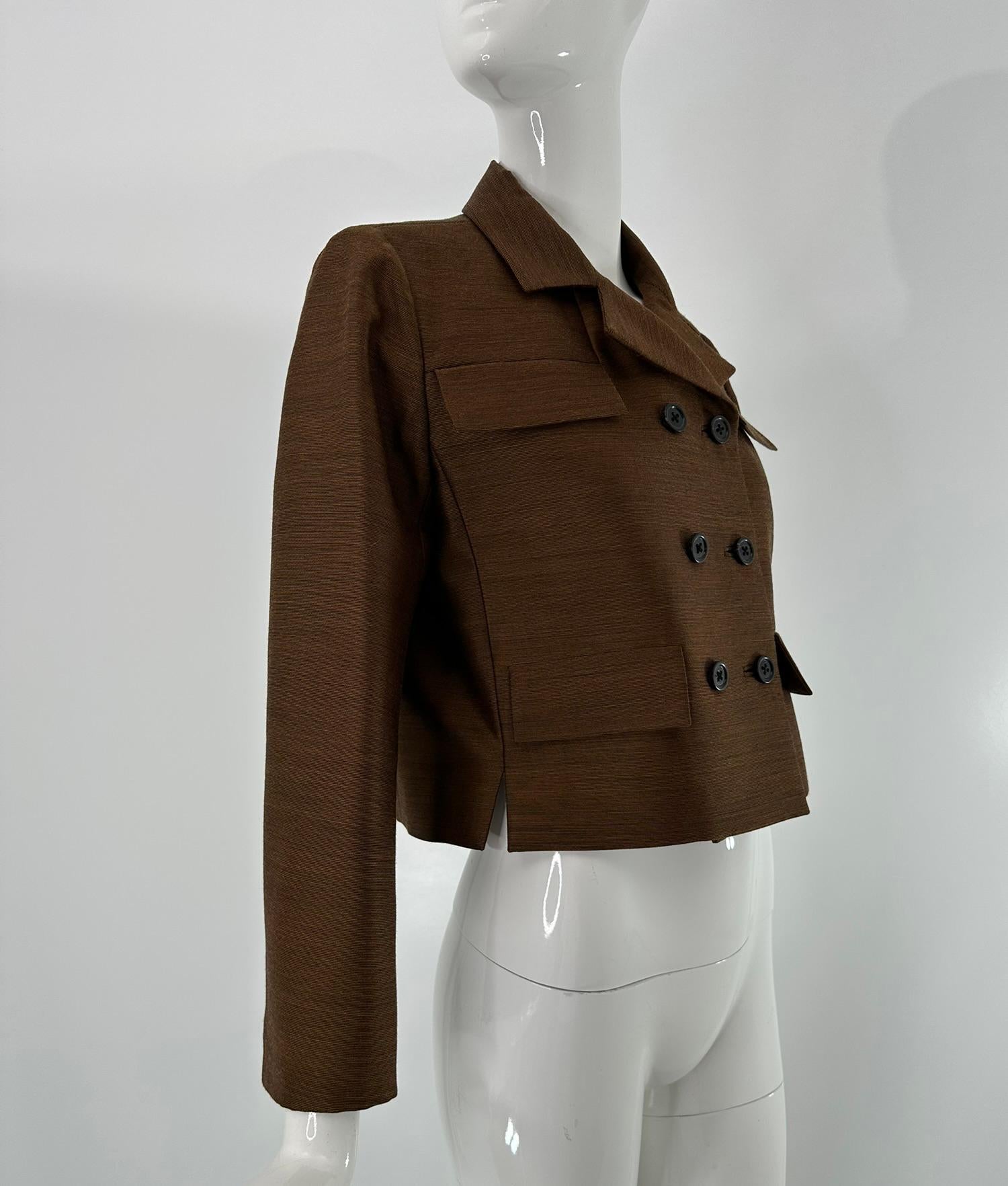 Bottega Veneta Chaqueta cruzada de doble botonadura en mezcla de lana y seda 38 NWT en venta 9