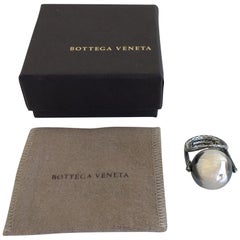 Bottega Veneta, Rolling Silver Ball Ring, Size 7