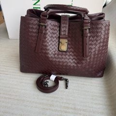 Bottega Veneta Roma Burgundy Intrecciato Nappa Leather Large 35cm