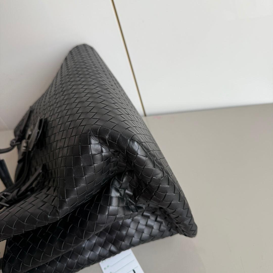 Bottega Veneta Roma Handbag Bag Intrecciato Nappa Leather Black Large 35cm 6