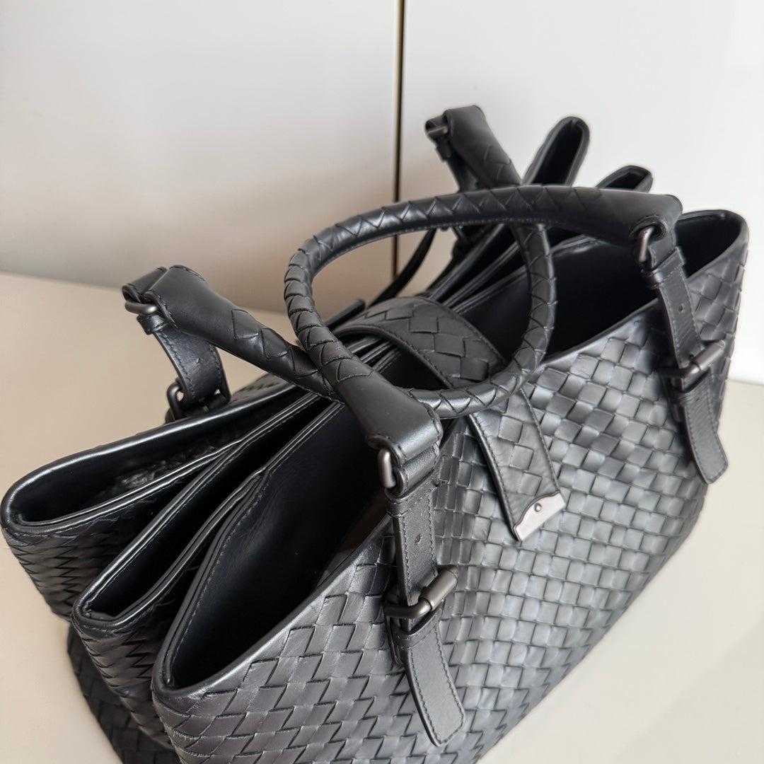 Bottega Veneta Roma Handbag Bag Intrecciato Nappa Leather Black Large 35cm 8