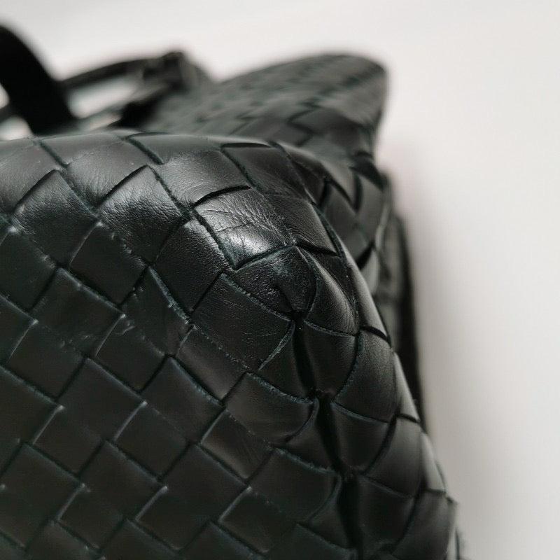 Bottega Veneta Roma Handbag Bag Intrecciato Nappa Leather Black Large 35cm 12
