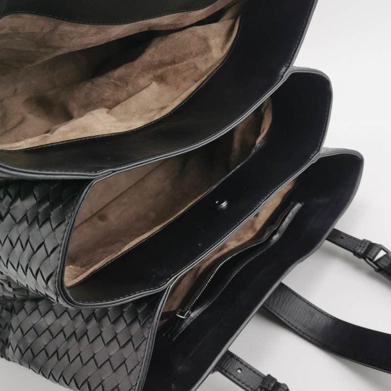 Bottega Veneta Roma Handbag Bag Intrecciato Nappa Leather Black Large 35cm In Good Condition In AUBERVILLIERS, FR