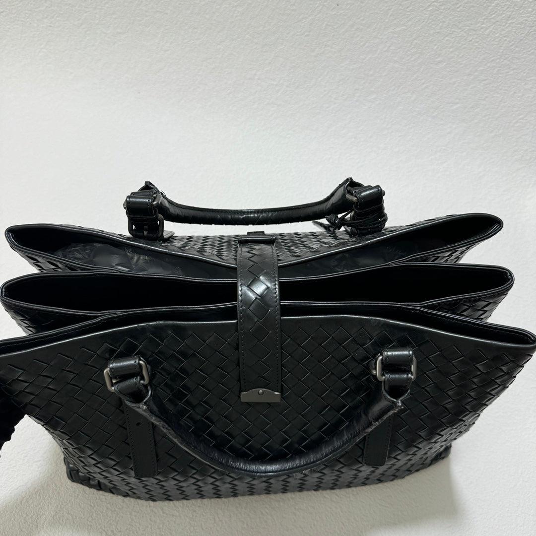 Bottega Veneta Roma Bolso Bolso Intrecciato Piel Nappa Negro Grande 35cm 2