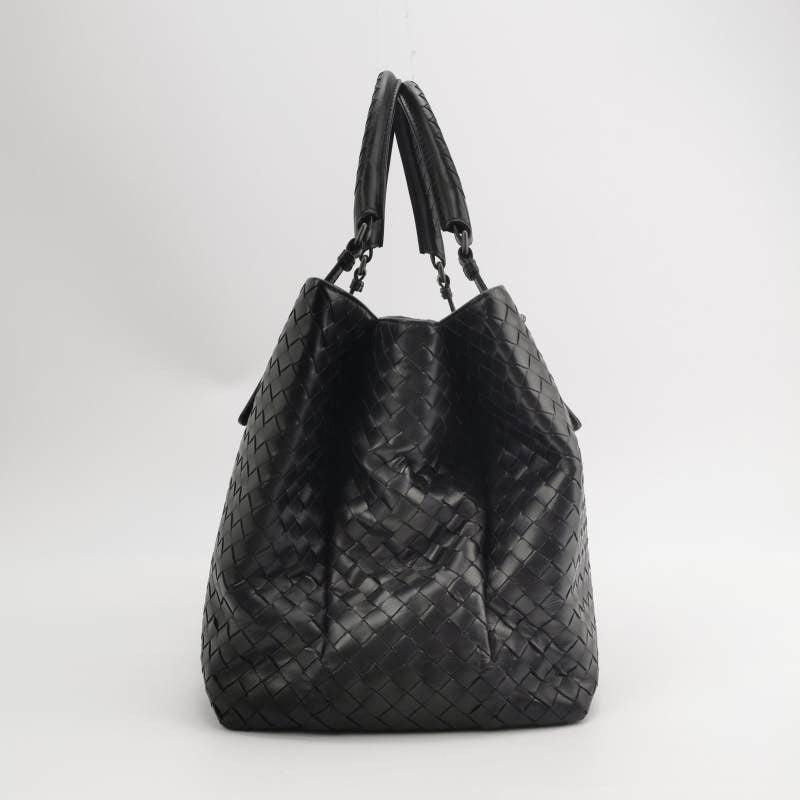 Bottega Veneta Roma Handbag Bag Intrecciato Nappa Leather Black Large 35cm 2