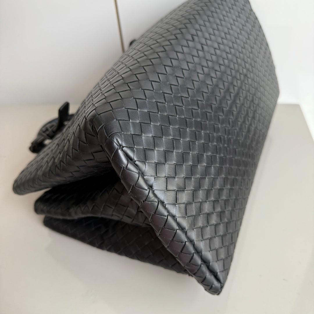 Bottega Veneta Roma Handbag Bag Intrecciato Nappa Leather Black Large 35cm 3