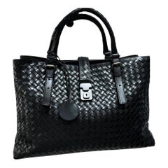 Bottega Veneta Roma Handbag Bag Intrecciato Nappa Leather Black Large 35cm
