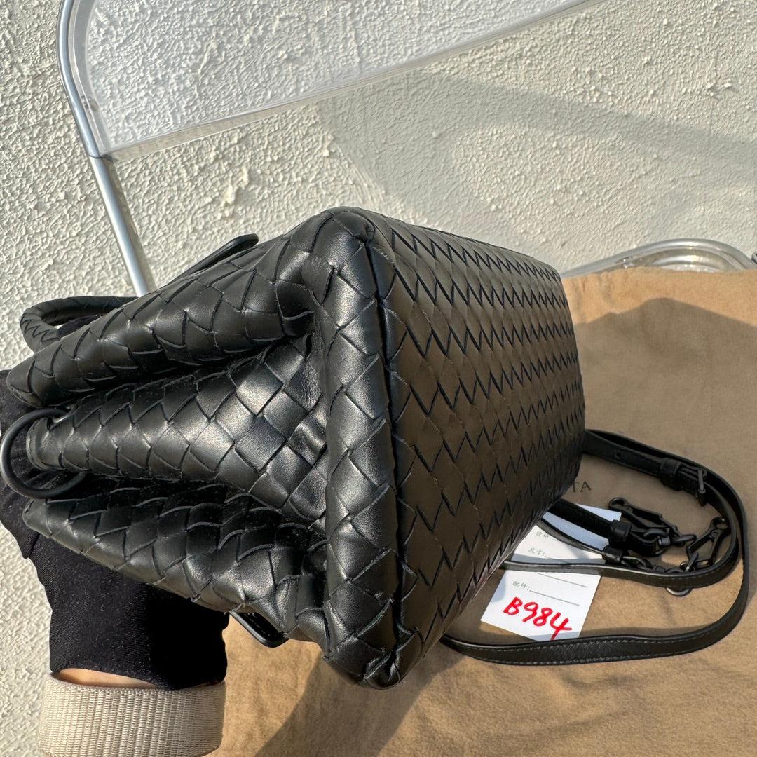 Bottega Veneta Roma Handbag Bag Intrecciato Nappa Leather Black Mini 25cm 7