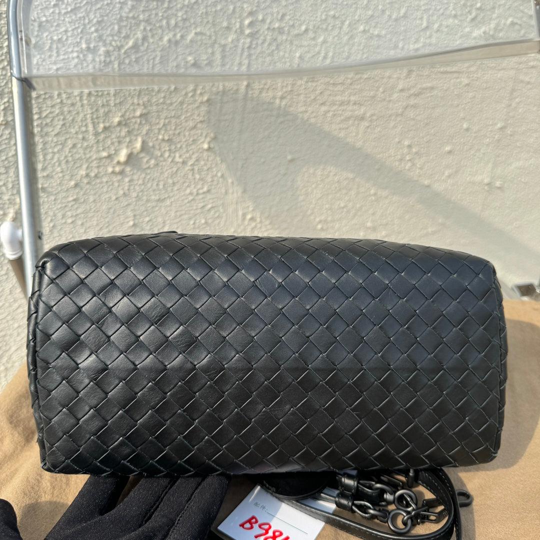 Bottega Veneta Roma Handbag Bag Intrecciato Nappa Leather Black Mini 25cm In New Condition In AUBERVILLIERS, FR