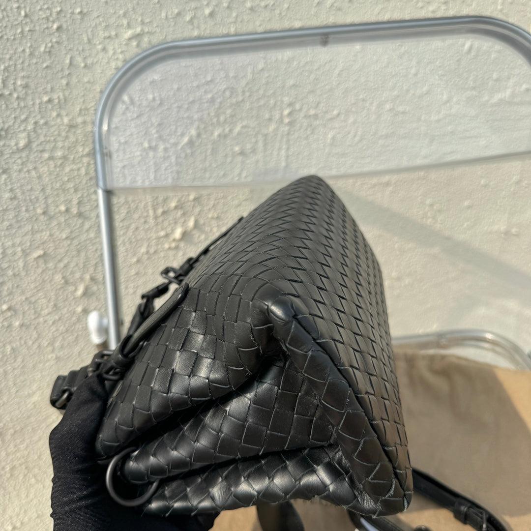 Bottega Veneta Roma Handbag Bag Intrecciato Nappa Leather Black Mini 25cm 5