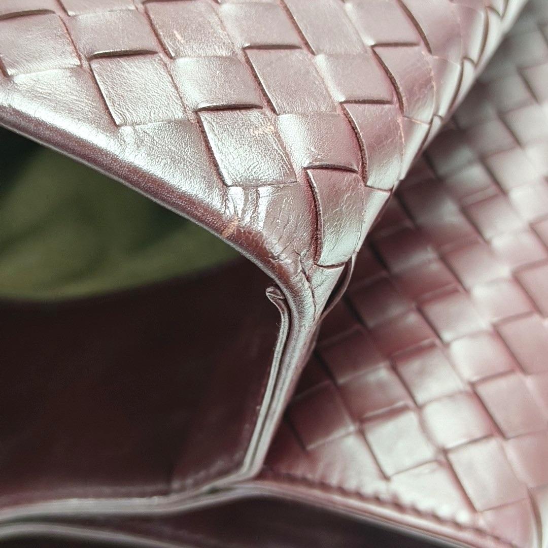 Bottega Veneta Roma Sac à main Intrecciato Nappa Leather Burgundy Medium 30cm en vente 9