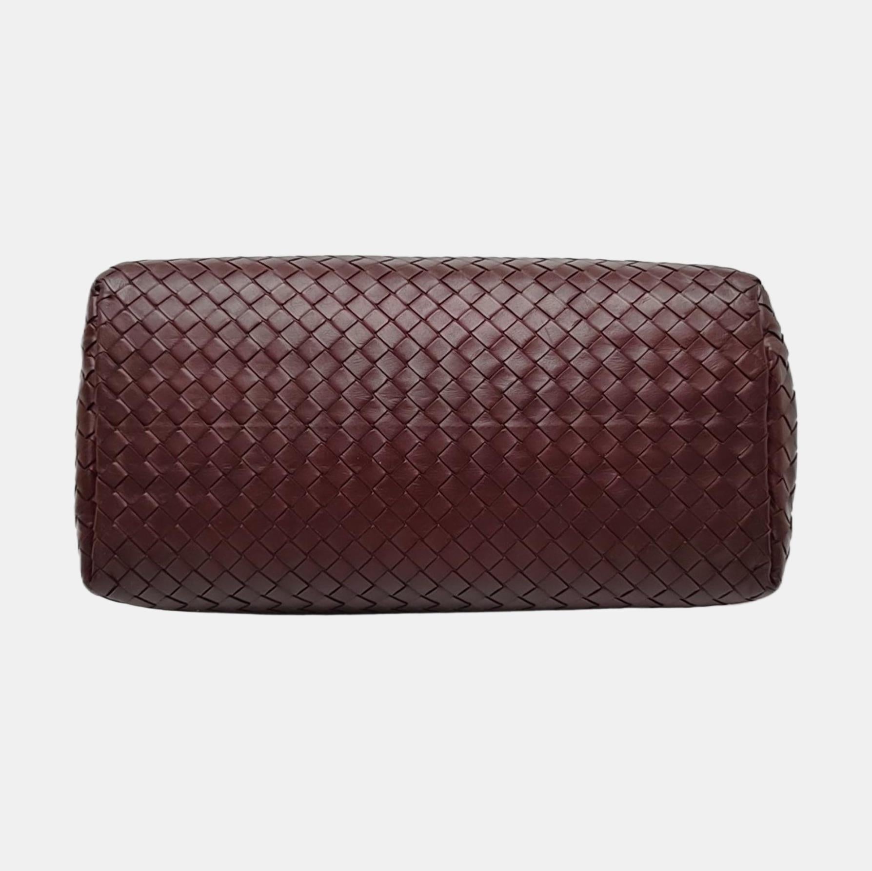 Bottega Veneta Roma Sac à main Intrecciato Nappa Leather Burgundy Medium 30cm en vente 1