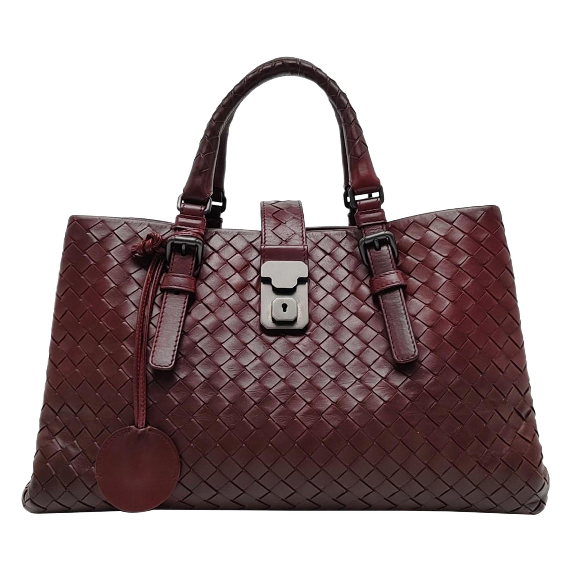 Bottega Veneta Roma Borsa Intrecciato Nappa Borgogna Media 30cm