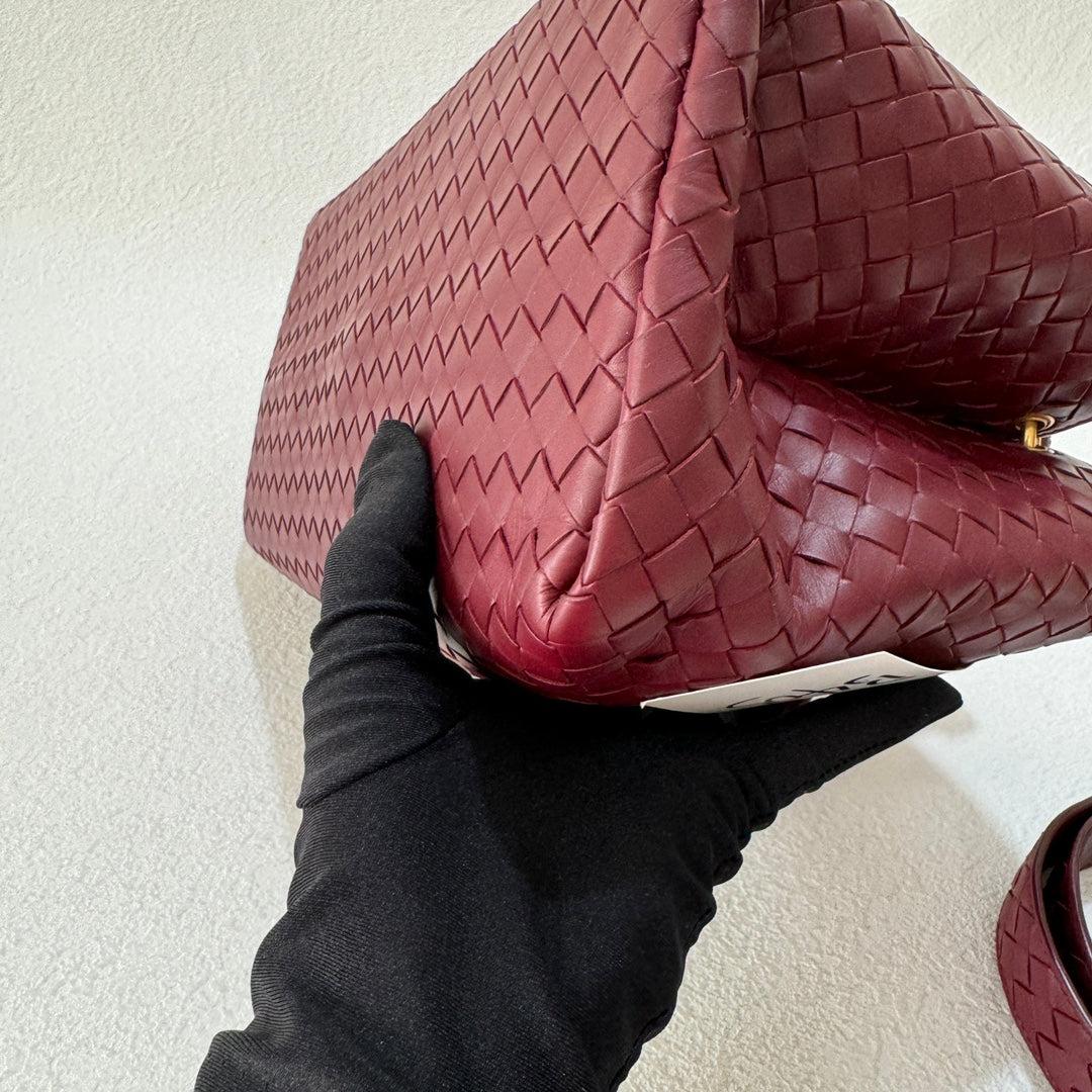 Bottega Veneta Roma Handbag Bag Intrecciato Nappa Leather Burgundy Small 30cm 5
