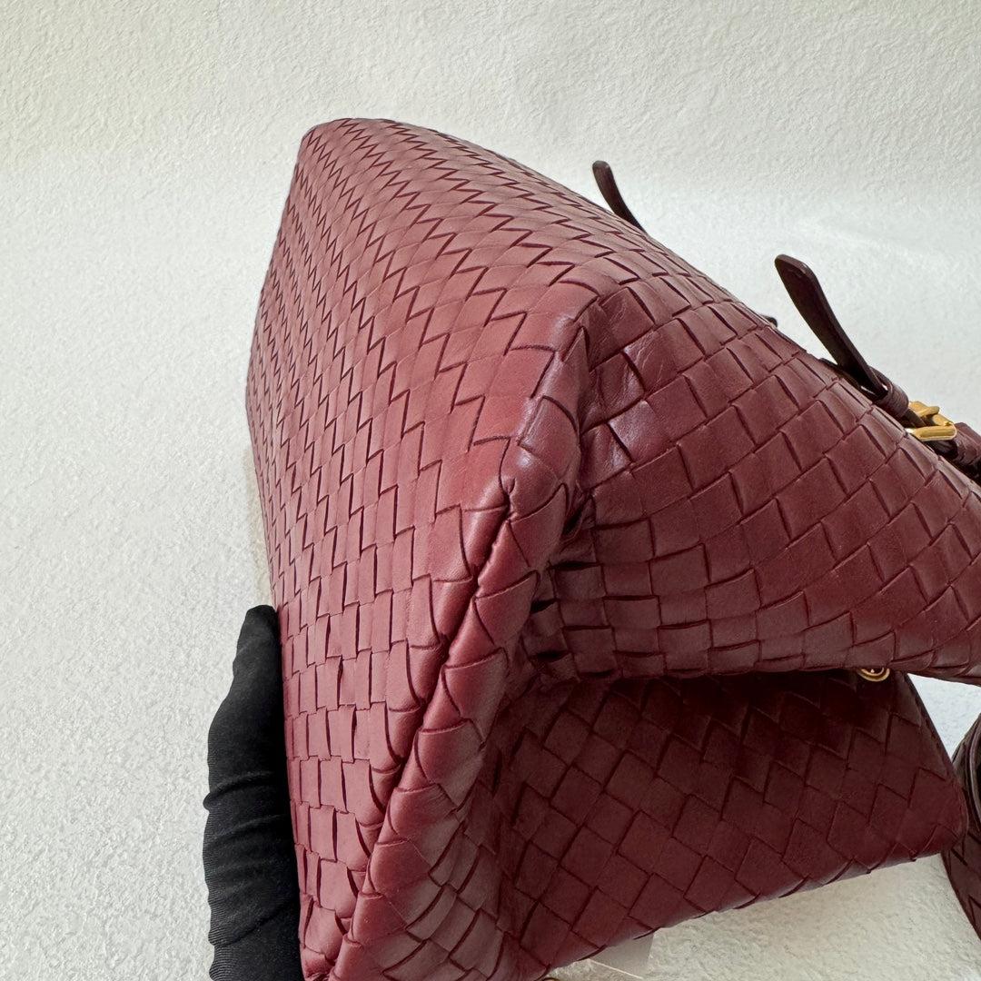 Bottega Veneta Roma Handbag Bag Intrecciato Nappa Leather Burgundy Small 30cm 6