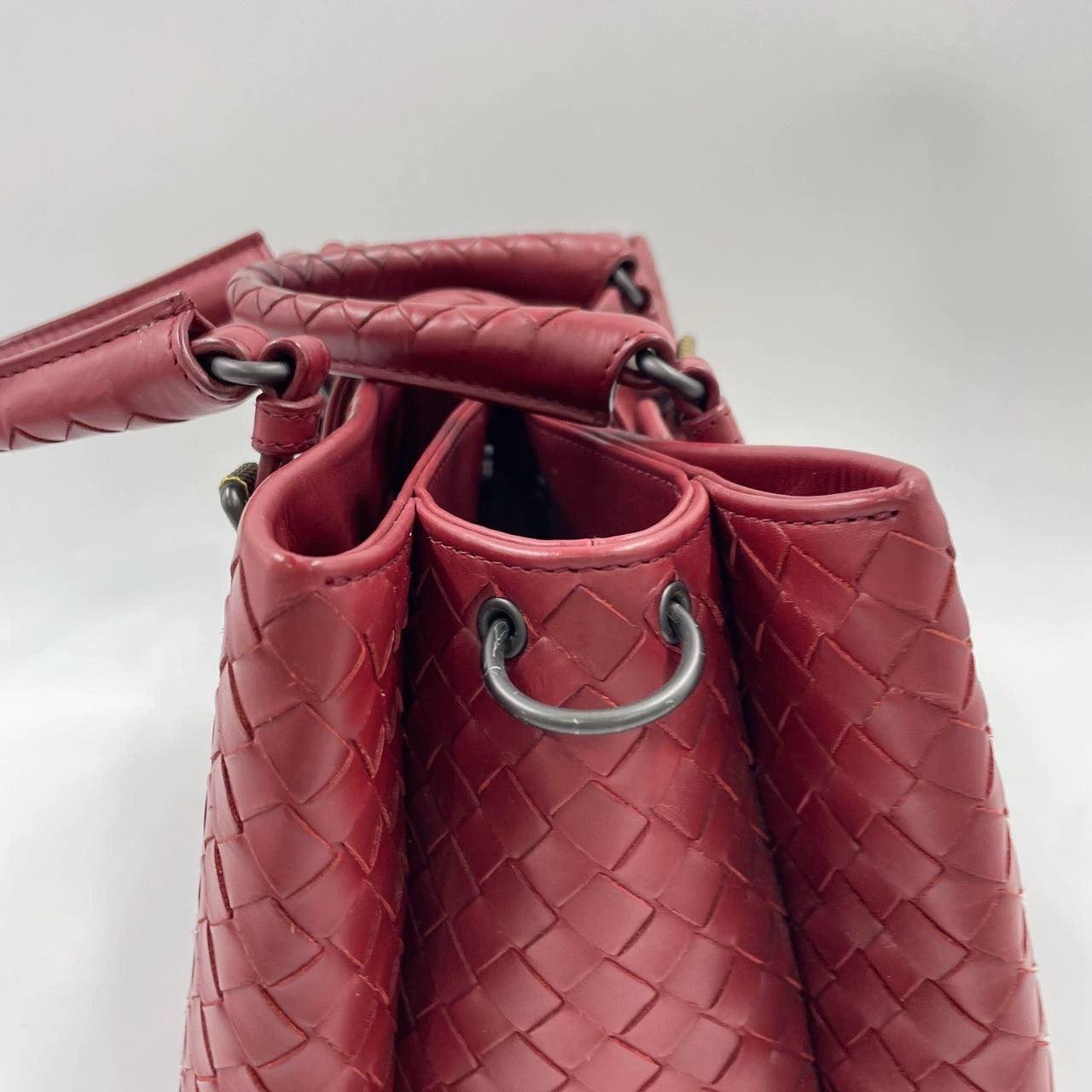Bottega Veneta Bolso Roma Bolso Intrecciato Piel Nappa Borgoña Pequeño 30cm en venta 10