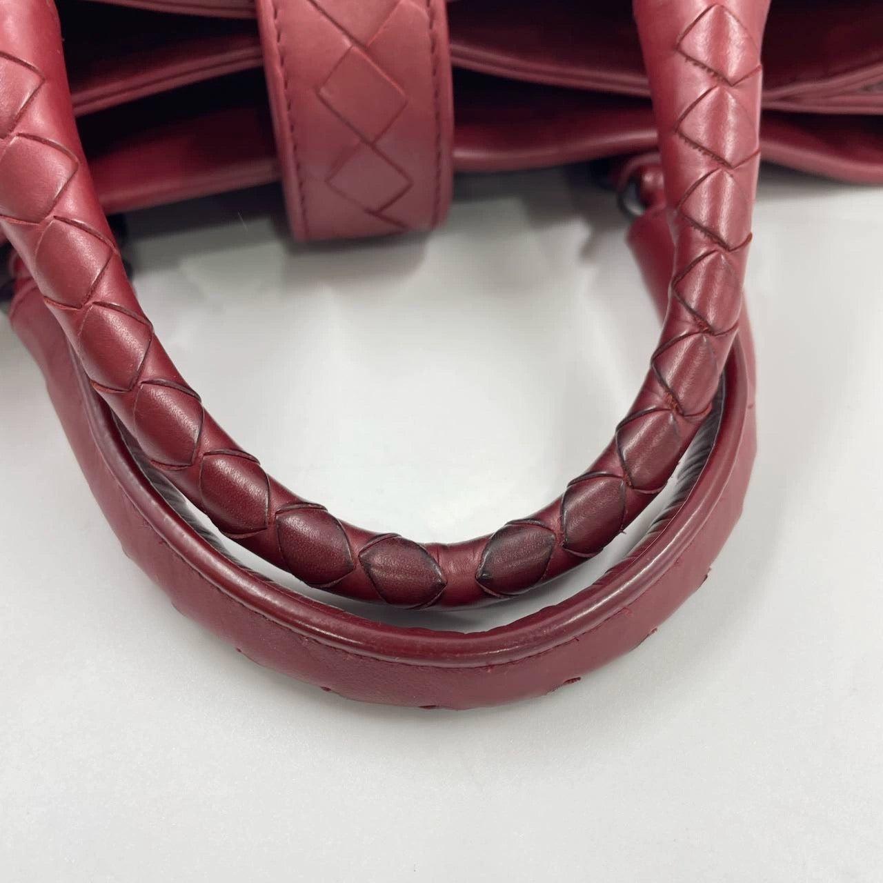 Bottega Veneta Bolso Roma Bolso Intrecciato Piel Nappa Borgoña Pequeño 30cm en venta 11