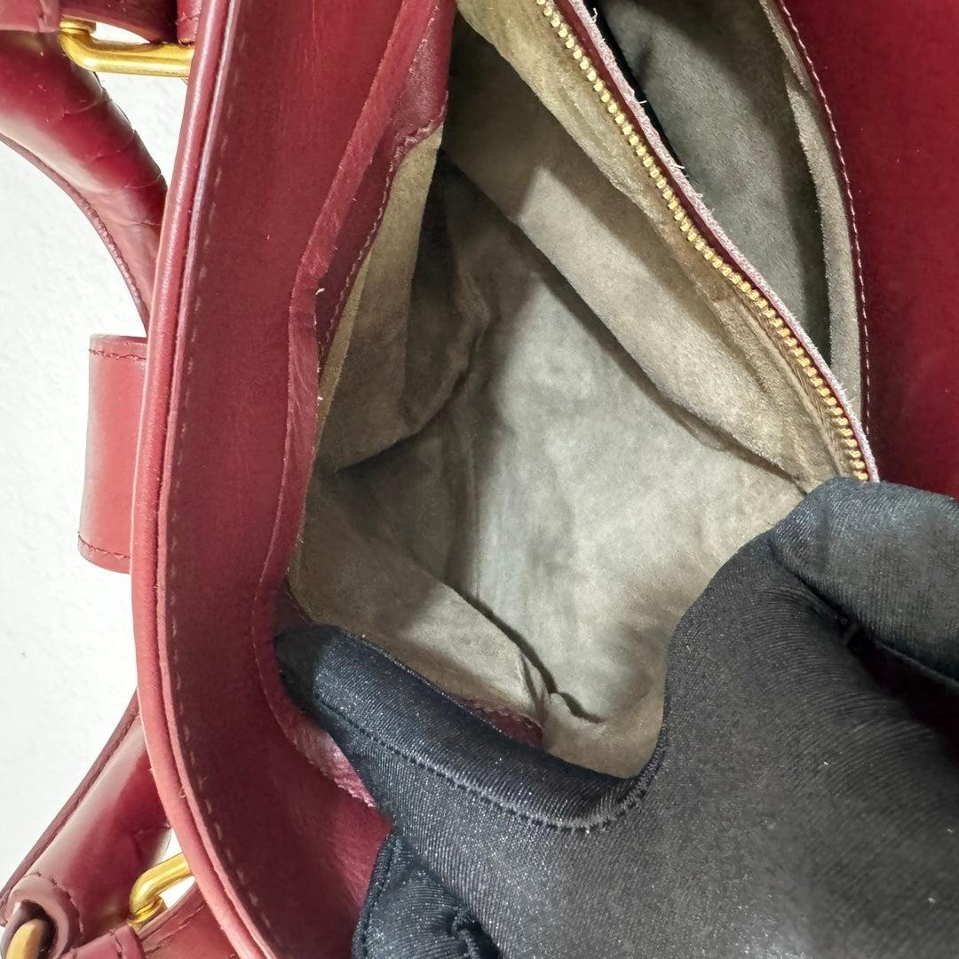 Bottega Veneta Roma Handbag Bag Intrecciato Nappa Leather Burgundy Small 30cm 13