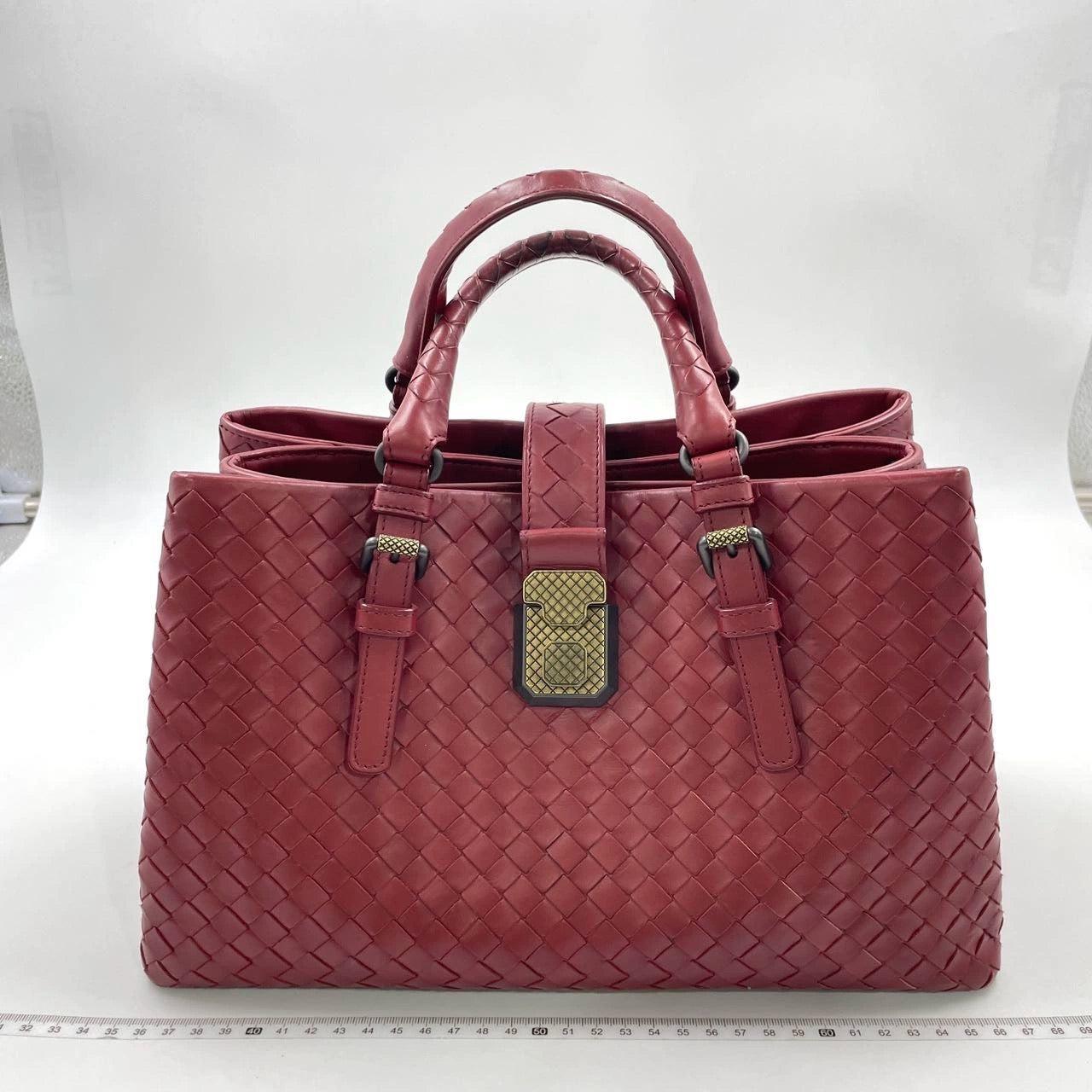 Bottega Veneta Bolso Roma Bolso Intrecciato Piel Nappa Borgoña Pequeño 30cm en venta 14
