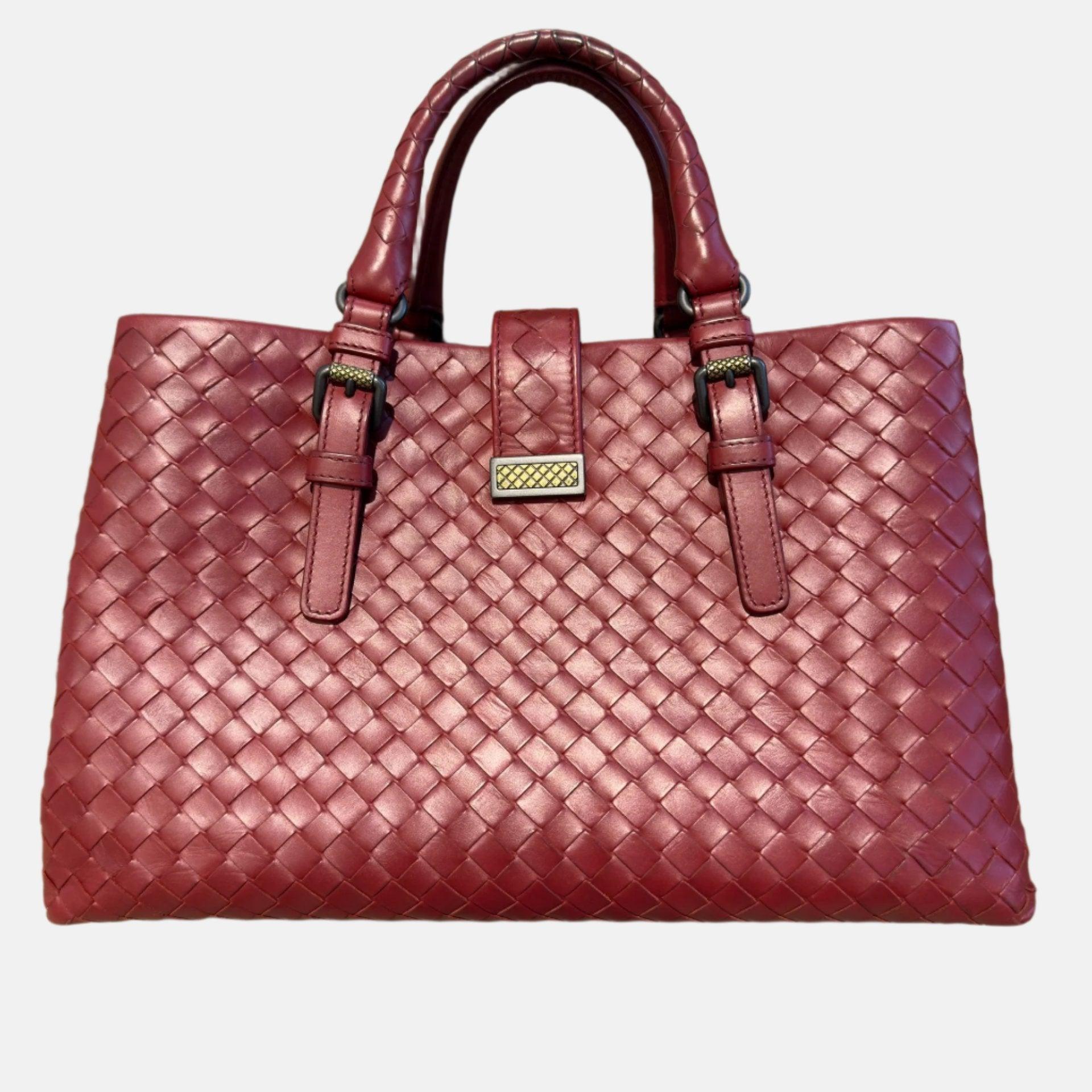 Bottega Veneta Bolso Roma Bolso Intrecciato Piel Nappa Borgoña Pequeño 30cm
 Estas son fotos profesionales de la bolsa real ofrecida por Luxbags.
 Este Bolso Roma de Bottega Veneta es una pieza excepcional de lujo, fabricada en piel de alta calidad