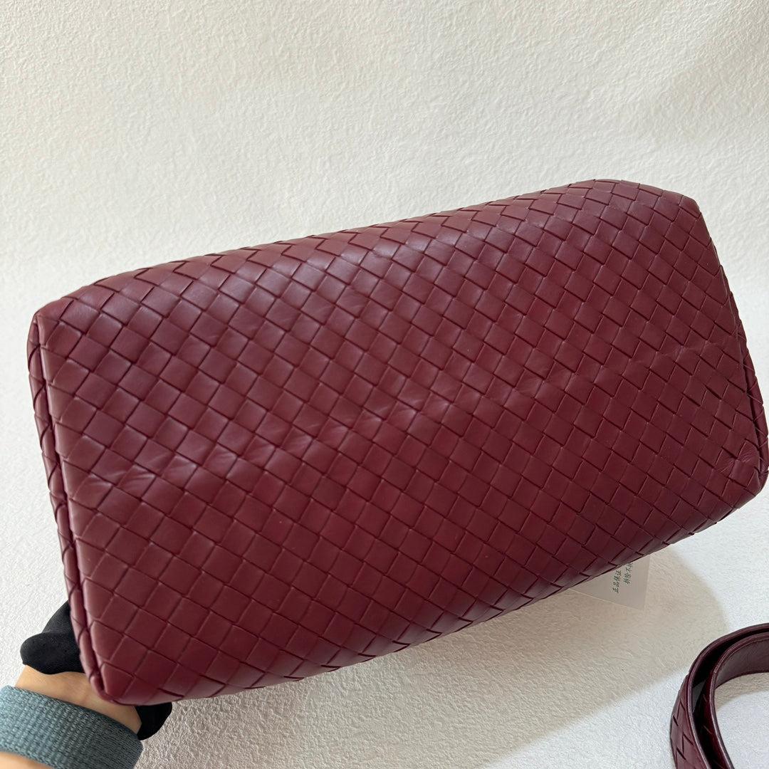 Bottega Veneta Roma Handbag Bag Intrecciato Nappa Leather Burgundy Small 30cm 1