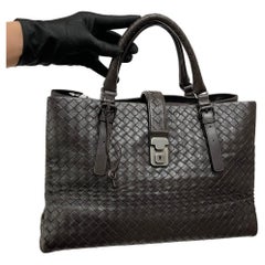 Bottega Veneta Roma Handtasche Tasche Intrecciato Nappaleder Chocolate Brown Large
