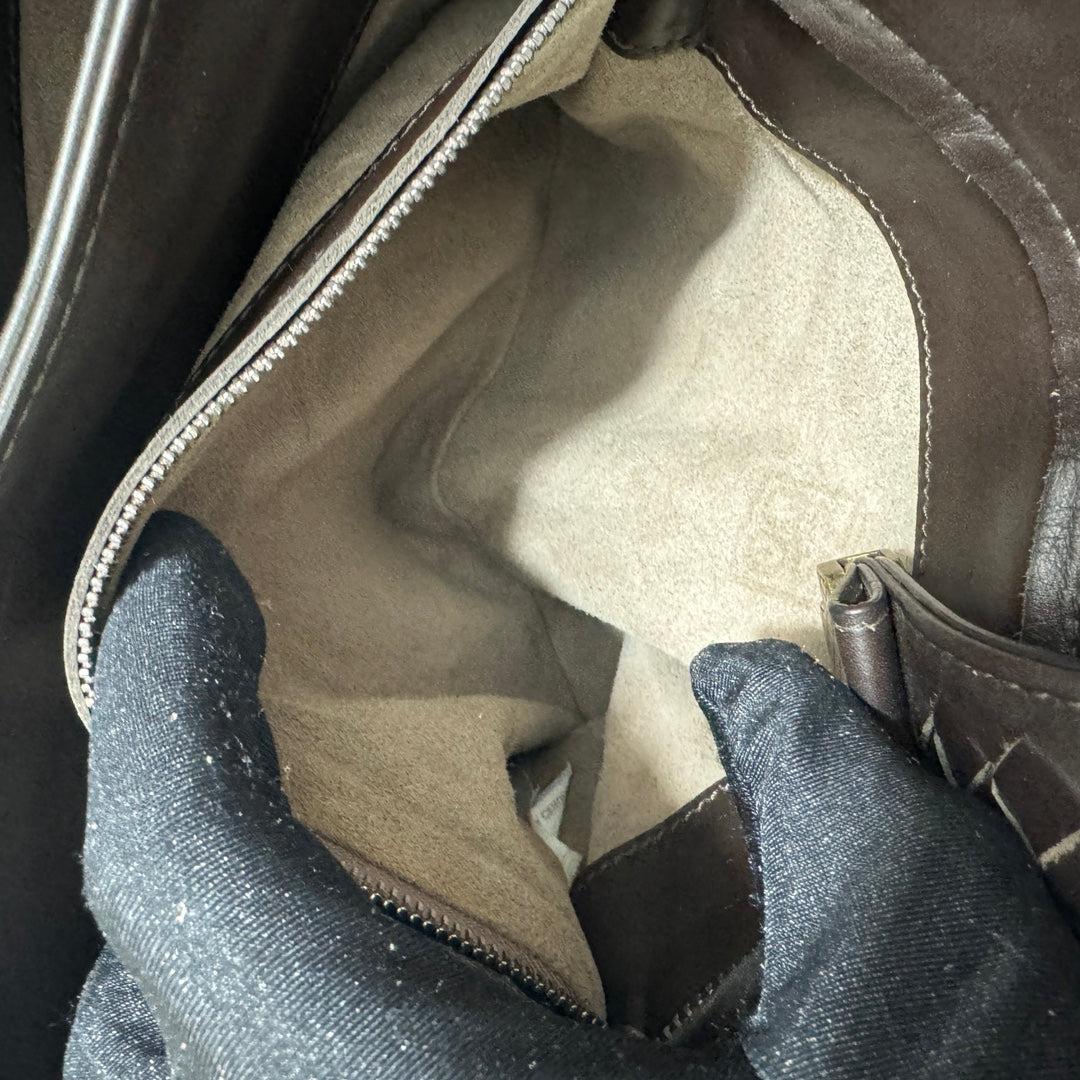 Bottega Veneta Roma Bolso Bolso Intrecciato Nappa Piel Marrón Chocolate Pequeño en venta 11