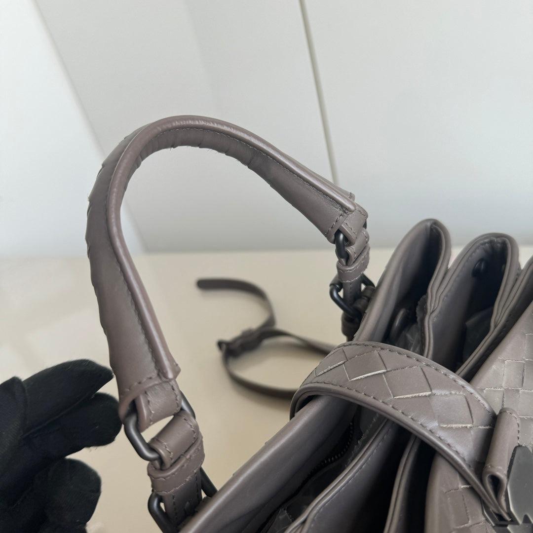 Bottega Veneta Roma Handbag Bag Intrecciato Nappa Leather Grey Large Mini 25cm 6