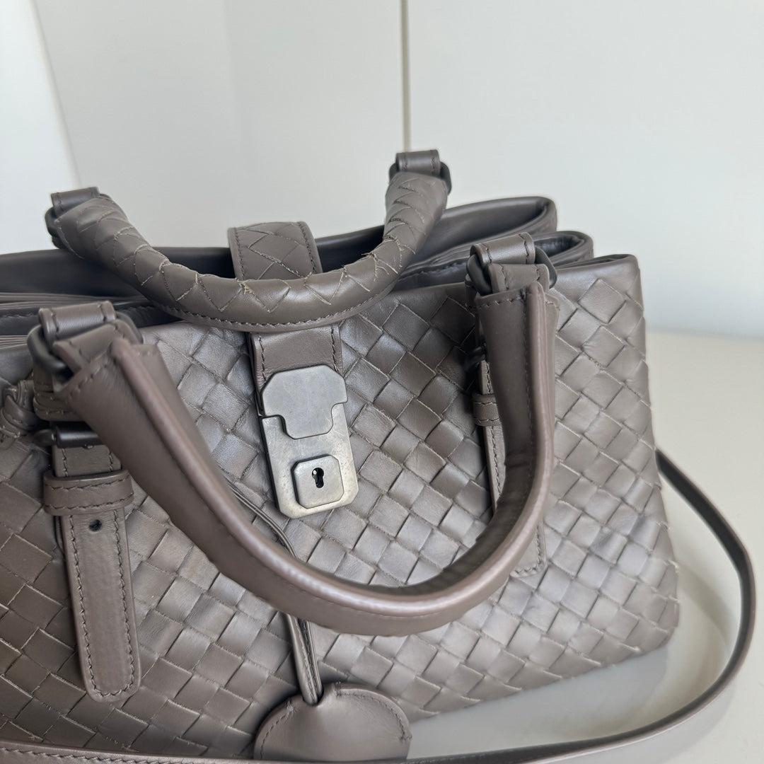 Bottega Veneta Roma Handbag Bag Intrecciato Nappa Leather Grey Large Mini 25cm 7