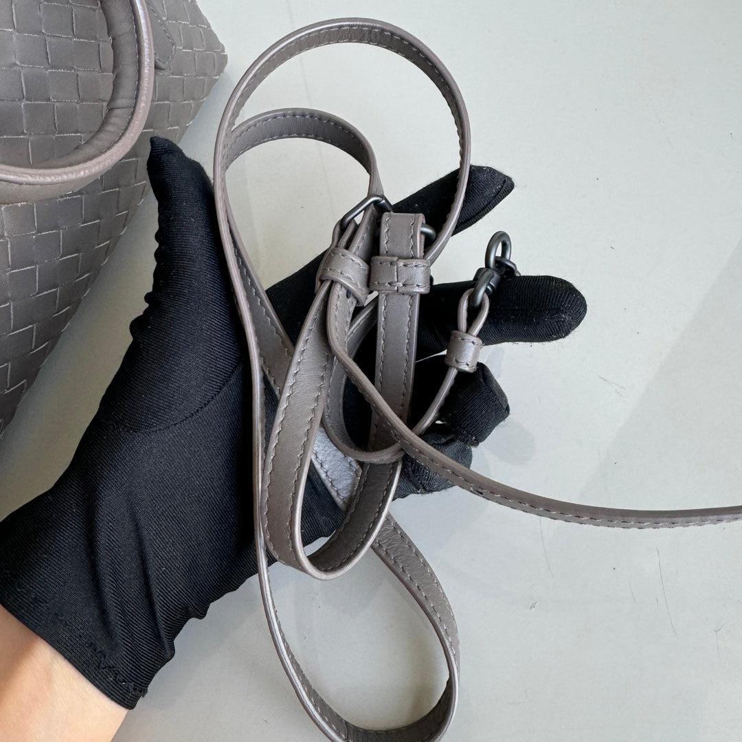 Bottega Veneta Roma Handbag Bag Intrecciato Nappa Leather Grey Large Mini 25cm 15