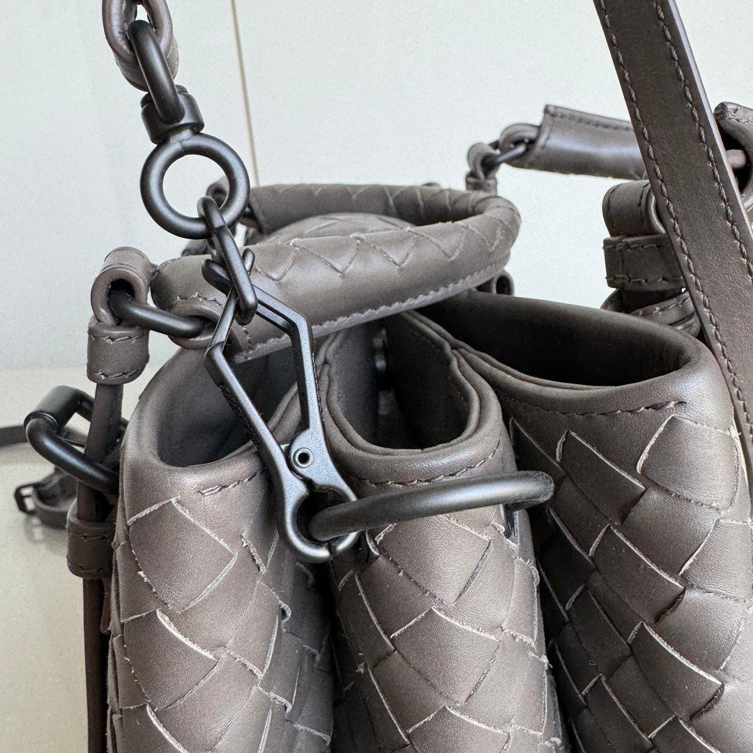 Bottega Veneta Roma Handbag Bag Intrecciato Nappa Leather Grey Large Mini 25cm 3