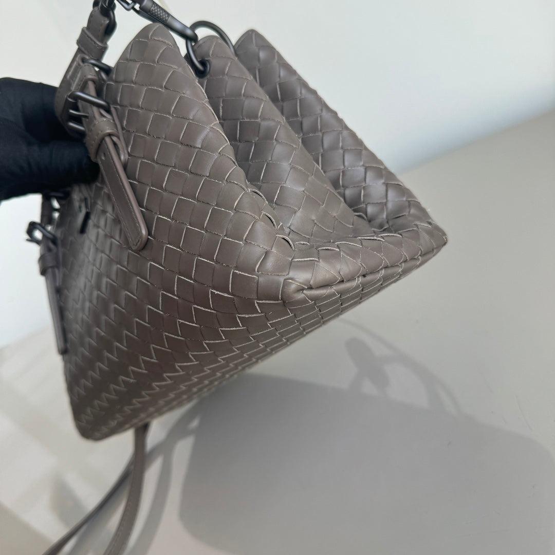 Bottega Veneta Roma Handbag Bag Intrecciato Nappa Leather Grey Large Mini 25cm 4