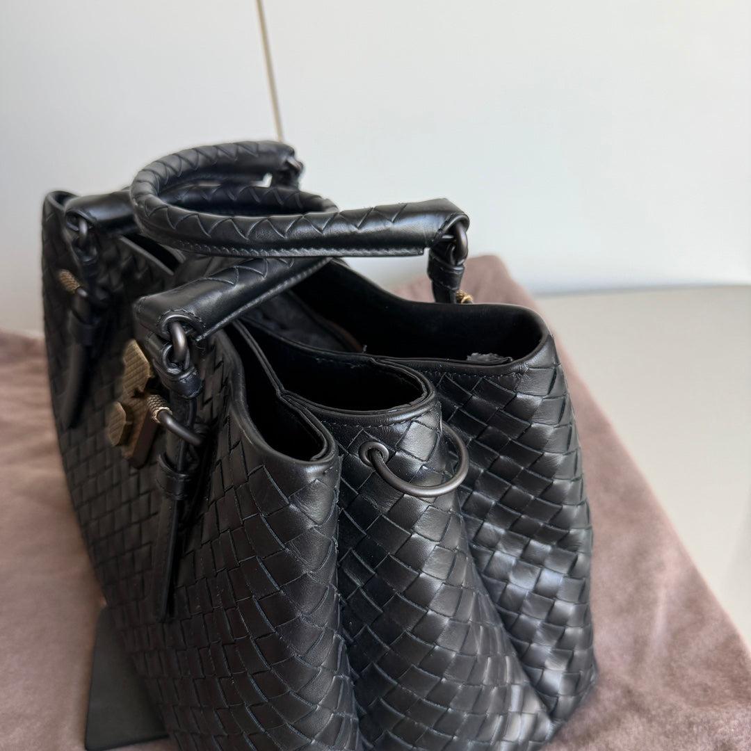 Bottega Veneta Roma Handbag Intrecciato Nappa Leather Black Small 30cm 4