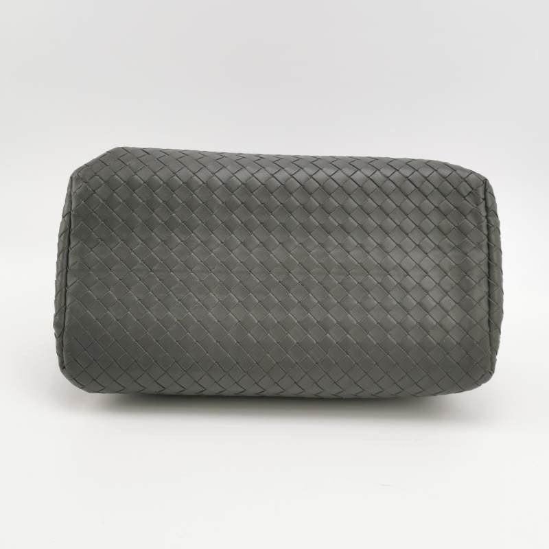 Women's Bottega Veneta Roma Handbag Intrecciato Nappa Leather Grey Small 30cm