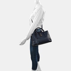 Bottega Veneta Roma Handbag Intrecciato Nappa Leather Navy Small 30cm